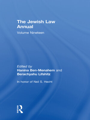 cover image of The Jewish Law Annual Volume 19